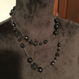 Black beaded necklace